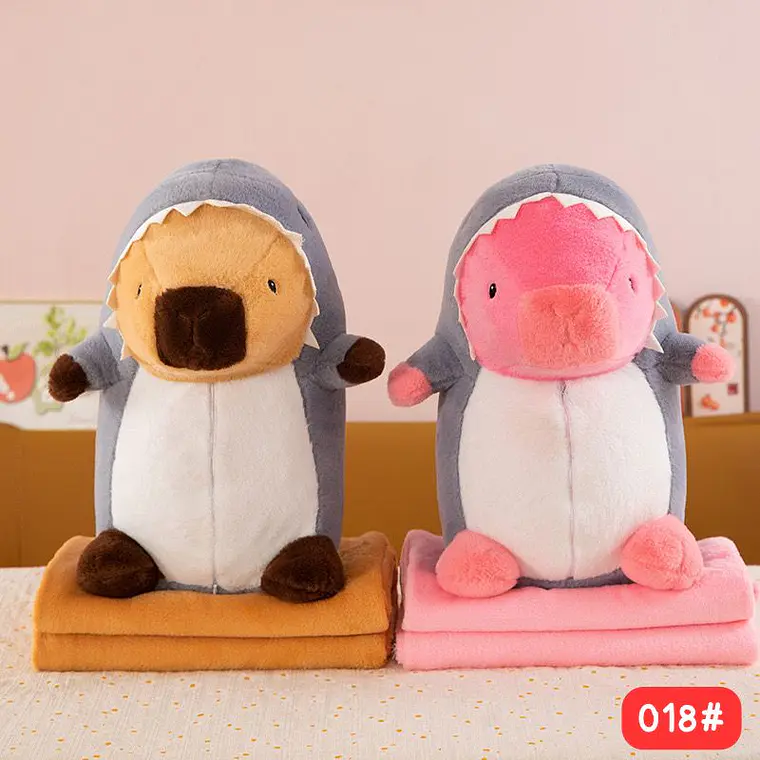 PELUCHE DISEÑO TIBURÓN CON FRAZADA MOD# 018 🦈🥰 1