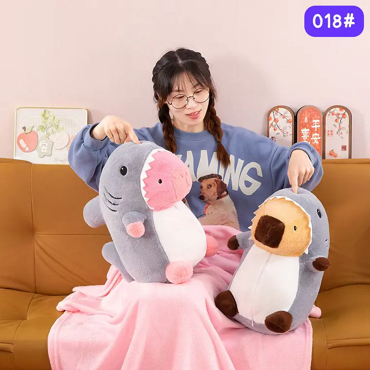 PELUCHE DISEÑO TIBURÓN CON FRAZADA MOD# 018 🦈🥰 3