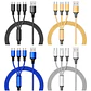 PAQ. DE 6 CABLES USB 3 EN 1 DE CARGA RÁPIDA MOD# TS-581 - Miniatura 2