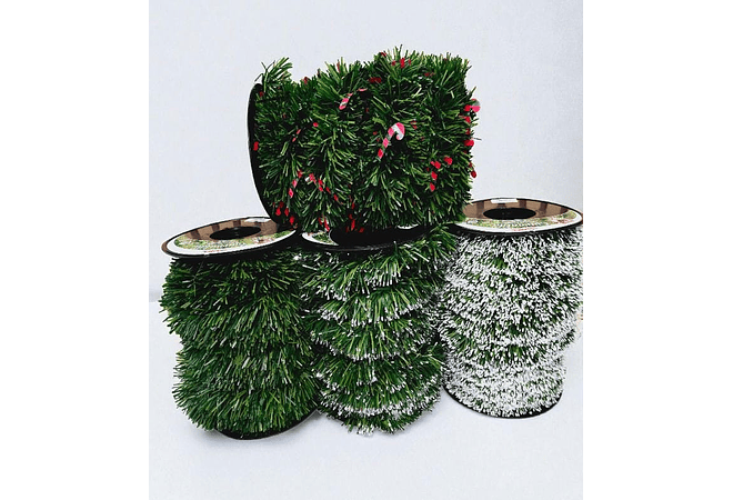 20 MTS/ROLLO DE ESCARCHA NAVIDEÑA  (VERDES) VARIOS MODELOS 🎄❄️🥳