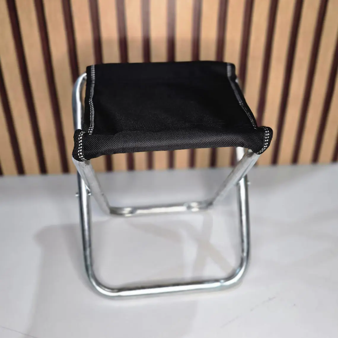 BANCO NEGRO PLEGABLE (PEQUEÑO) MOD# HWY-0402🪑 4