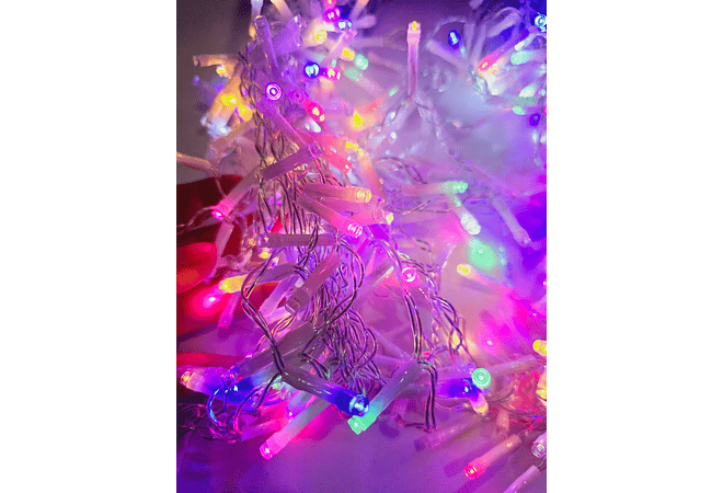 6M CASCADA SOLAR LUCES DE COLORES (CABLE BLANCO) MOD# TS-11703C 🥳🎄