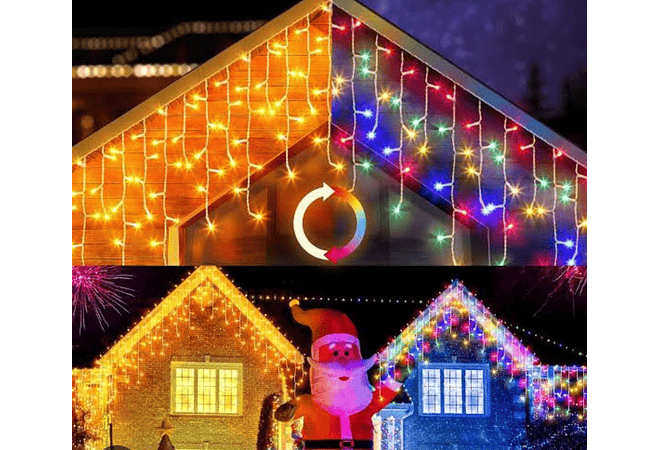 8.60 MTS CASCADA SOLAR LUCES DE COLOR O CÁLIDA MOD# TS-11704C Y 04CAL 🥳