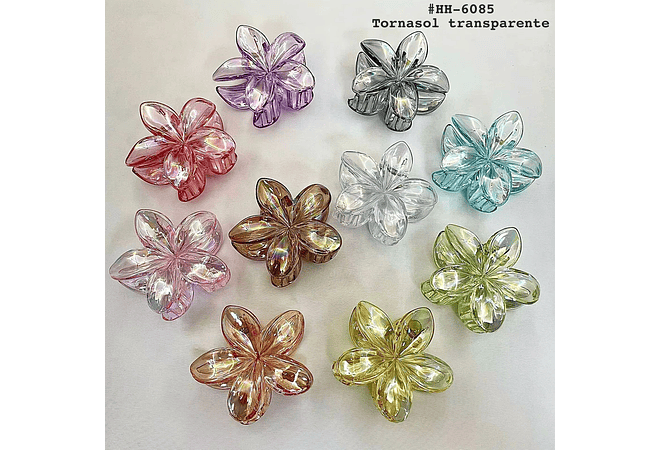 DOCENA DE PINZAS HAWAIANA PARA EL CABELLO VARIOS MODELOS🌸🌺🪻