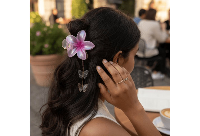 DOCENA DE PINZAS HAWAIANA CON COLGANTE PARA EL CABELLO VARIOS MODELOS🌼🌺🌹
