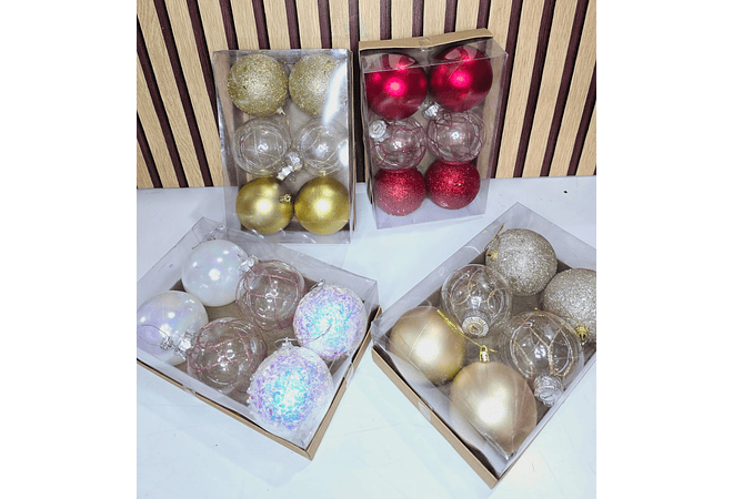 CAJITA CON 6 ESFERAS NAVIDEÑAS MOD# N2628-6X82🎄✨