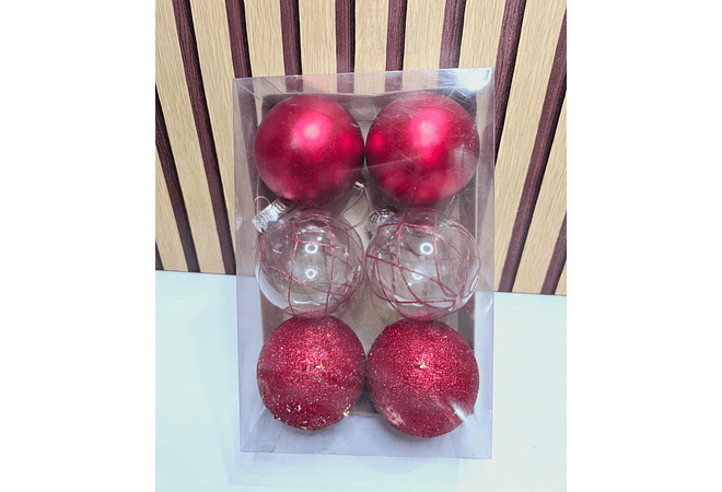 CAJITA CON 6 ESFERAS NAVIDEÑAS MOD# N2628-6X82🎄✨