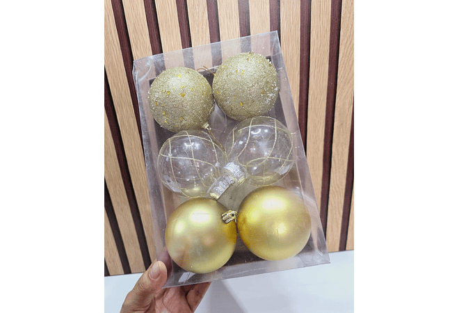 CAJITA CON 6 ESFERAS NAVIDEÑAS MOD# N2628-6X82🎄✨