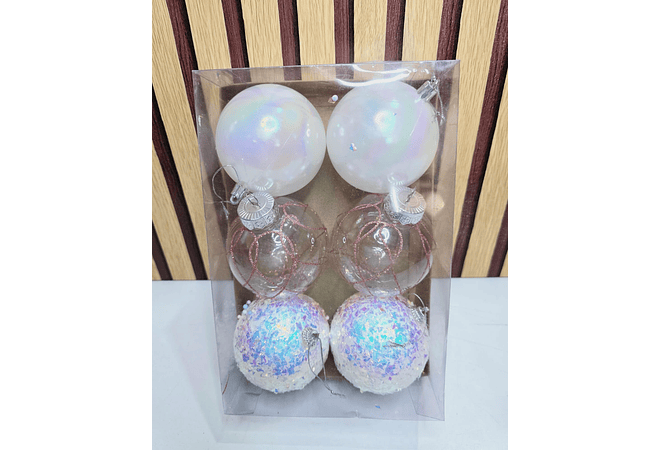 CAJITA CON 6 ESFERAS NAVIDEÑAS MOD# N2628-6X82🎄✨