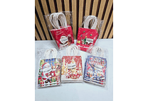DOCENA DE BOLSAS PARA REGALO DISEÑO NAVIDAD MOD#  CHR10-5X32🎄 (PEQUEÑAS)🛍️