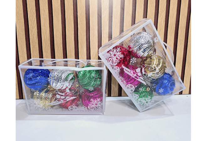 CAJITA CON 6 ESFERAS DE COLORES MOD# 8EF-3X40  ✨🌲