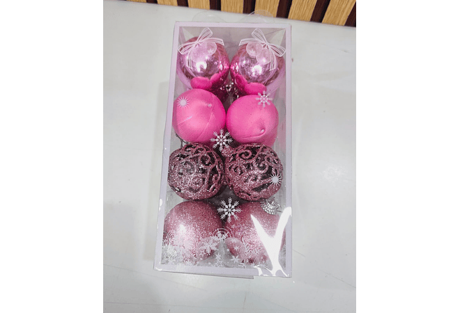 CAJITA CON 16 ESFERAS LISAS Y DECORADAS MOD# N2418-4X58  🎄✨🥰