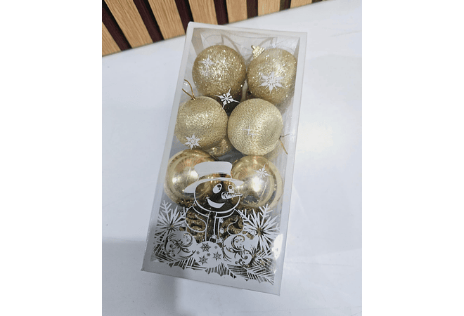 CAJITA CON 16 ESFERAS LISAS Y DECORADAS MOD# N2418-4X58  🎄✨🥰