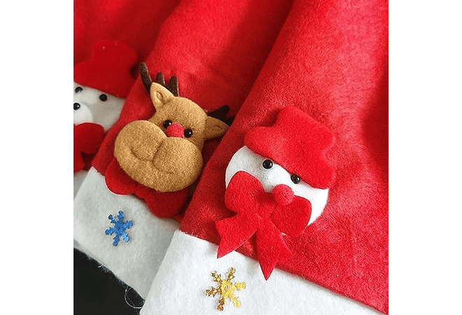 PAQ DE 3 GORROS INFANTILES DISEÑO SANTA CLAUS CON LUZ LED Y FIGURAS NAVIDEÑAS  🥰🎅🏻