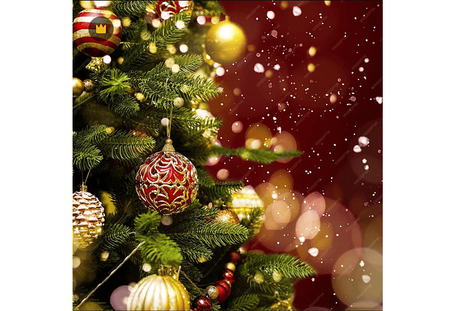 CAJITA CON ESFERAS (SANTA CLAUS) DORADAS Y ROJAS MOD# 804 🌲☃️