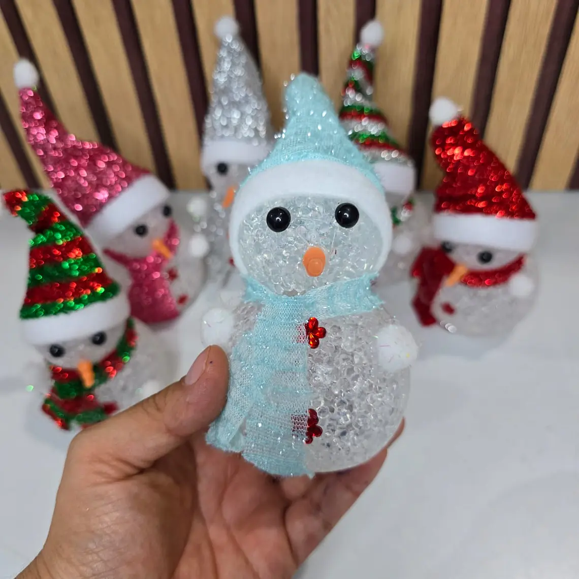 LAMPARITA MUÑECO DE NIEVE MOD# 6143-2🌨️☃️🌲 PAQ DE 3 LAMPARITAS 3