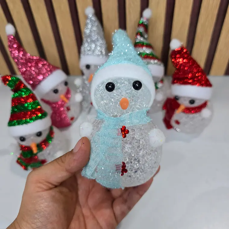 LAMPARITA MUÑECO DE NIEVE MOD# 6143-2🌨️☃️🌲 PAQ DE 3 LAMPARITAS 3