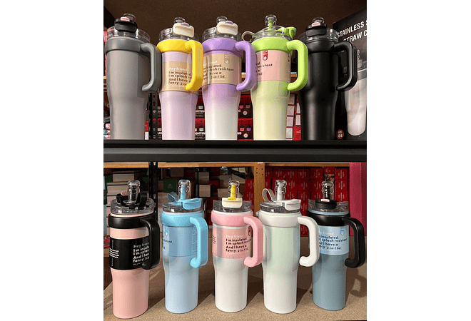 TERMO CON AGARRADERA DE 1200 ML MOD# FAB-8🍋‍🟩🥤