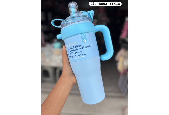 TERMO CON AGARRADERA DE 1200 ML MOD# FAB-8🍋‍🟩🥤