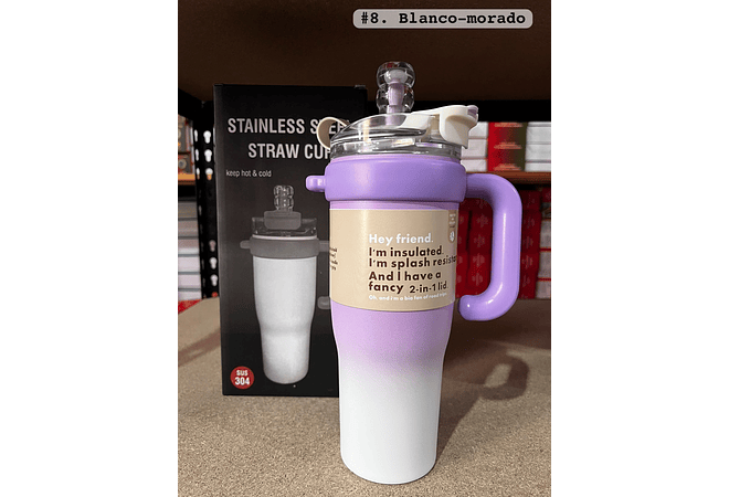 TERMO CON AGARRADERA DE 1200 ML MOD# FAB-8🍋‍🟩🥤