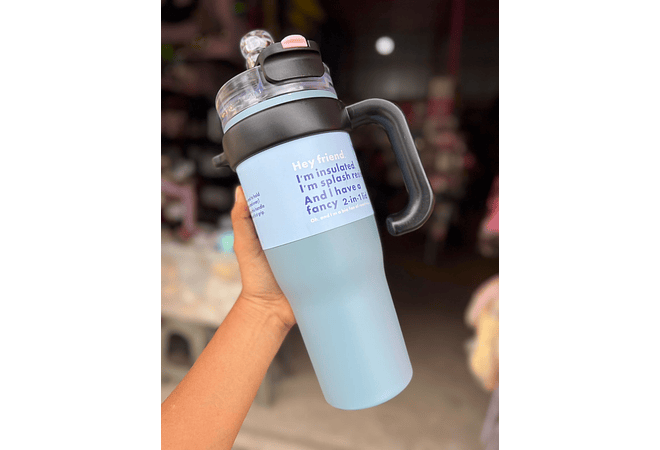 TERMO CON AGARRADERA DE 1200 ML MOD# FAB-8🍋‍🟩🥤