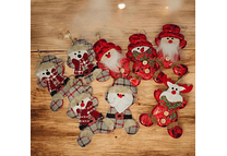 🎅🏻DOCENA COLGANTES NAVIDEÑOS ROJO O CAFÉ MOD# 22872 ☃️🌲