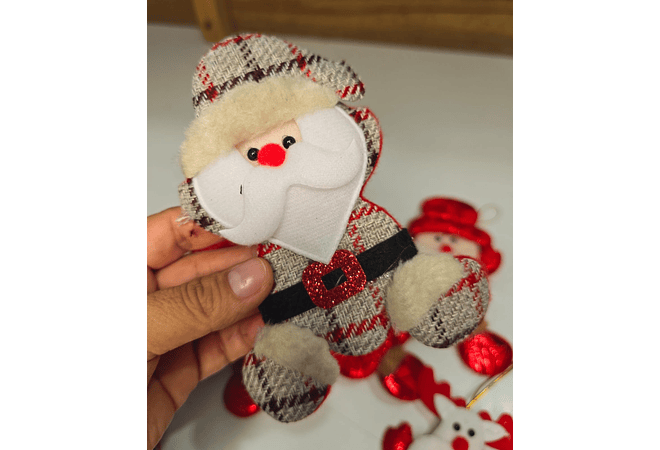 🎅🏻DOCENA COLGANTES NAVIDEÑOS ROJO O CAFÉ MOD# 22872 ☃️🌲