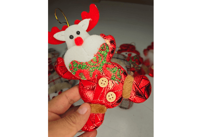 🎅🏻DOCENA COLGANTES NAVIDEÑOS ROJO O CAFÉ MOD# 22872 ☃️🌲