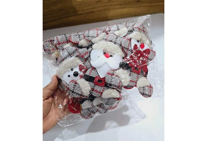 🎅🏻DOCENA COLGANTES NAVIDEÑOS ROJO O CAFÉ MOD# 22872 ☃️🌲