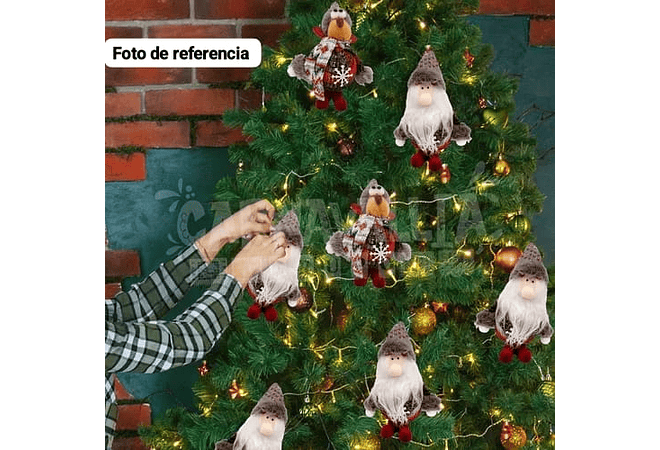 DOCENA/COLGANTES NAVIDEÑOS SANTA,RENO, O MUÑECO DE UNICEL MOD# 22862 ☃️🥶