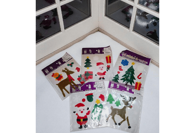STICKER DE GEL DECORATIVO ARA VENTANAS Y SUPERFICIES (NAVIDEÑOS) MOD# HF1-12346🪟🧴