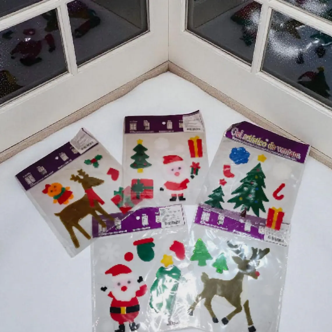 STICKER DE GEL DECORATIVO ARA VENTANAS Y SUPERFICIES (NAVIDEÑOS) MOD# HF1-12346🪟🧴 2