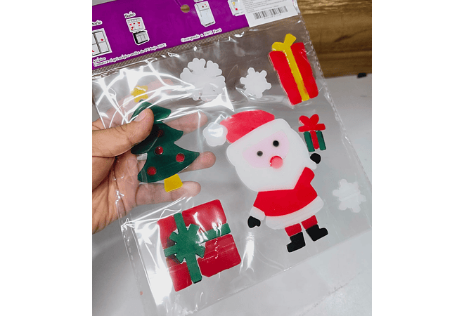 STICKER DE GEL DECORATIVO ARA VENTANAS Y SUPERFICIES (NAVIDEÑOS) MOD# HF1-12346🪟🧴