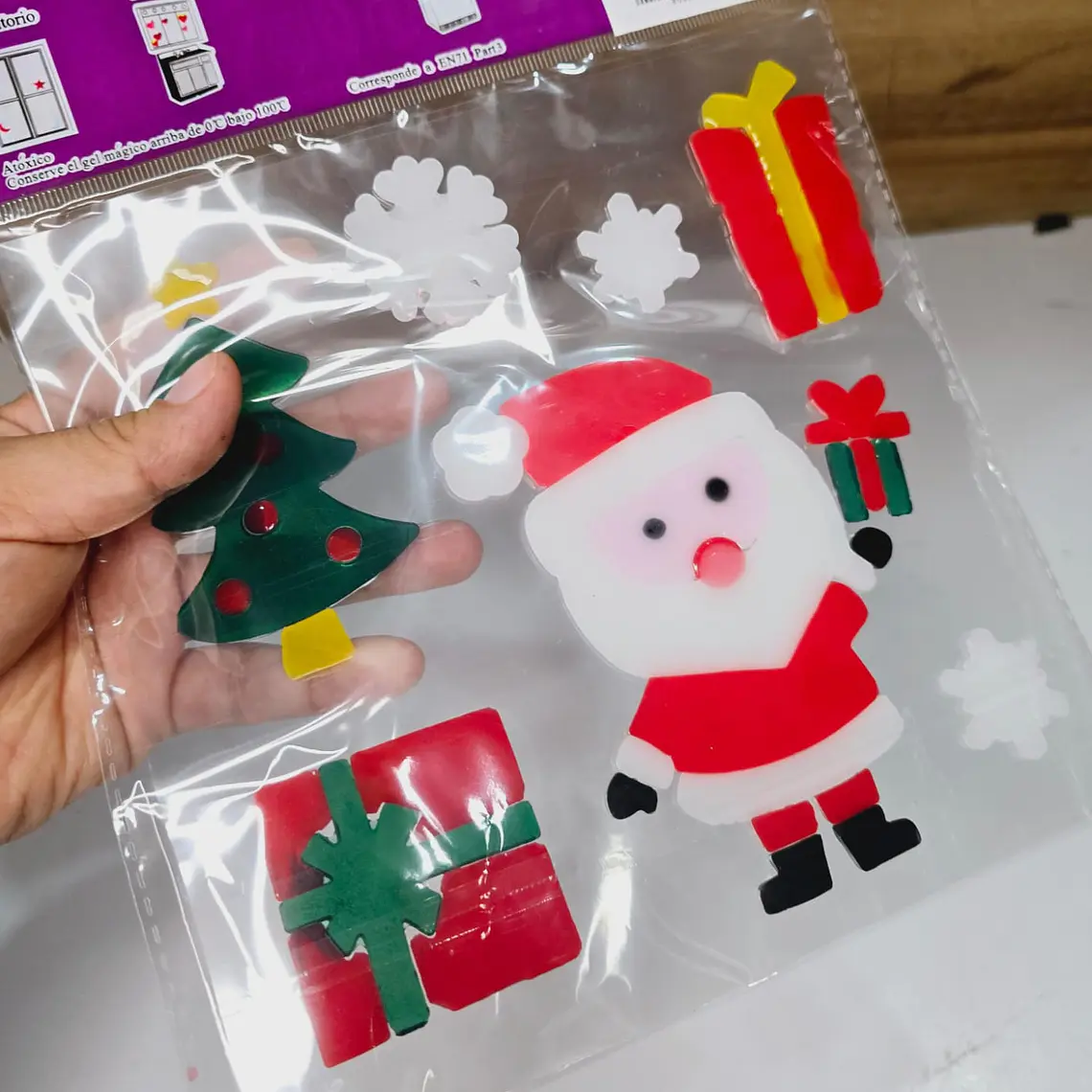 STICKER DE GEL DECORATIVO ARA VENTANAS Y SUPERFICIES (NAVIDEÑOS) MOD# HF1-12346🪟🧴 4