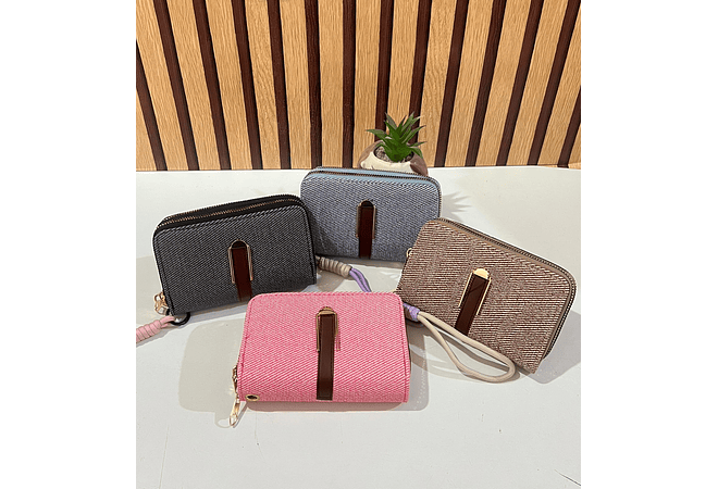 CARTERA/MONEDERO DOBLE CIERRE CON LLAVERITO (AL AZAR) MOD# W11931  👛