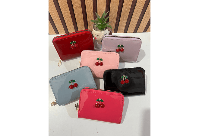 CARTERA/MONEDERO DISEÑO CERRZA MOD# 11921👛 🍒