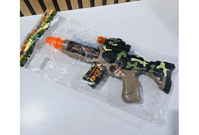 JUGUETE/ PISTOLA CON LUZ Y SONIDO MOD# Y-249-8X0  🔫