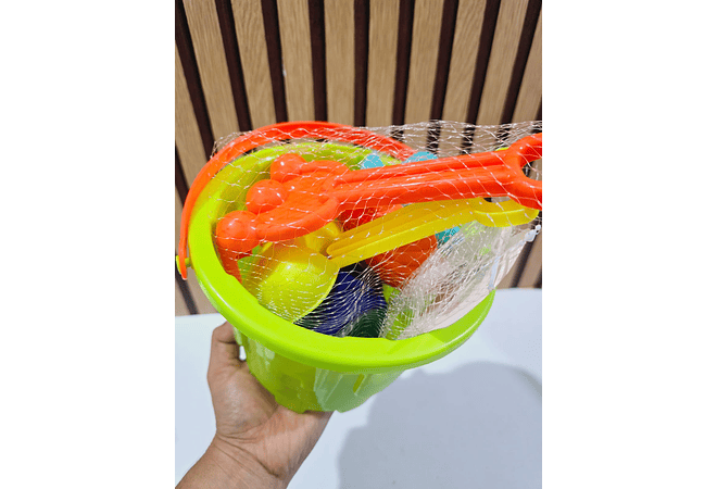 JUGUETE CUBETA CON ACCESORIOS PARA MOD# Y245-3X29 🏖️ 🪣