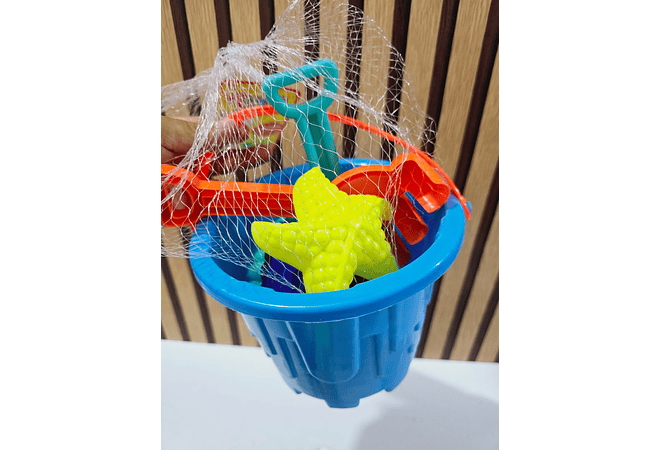 JUGUETE CUBETA CON ACCESORIOS PARA MOD# Y245-3X29 🏖️ 🪣