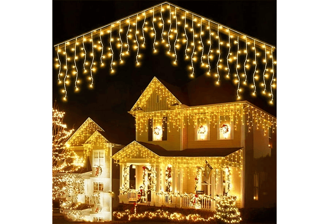 🎄15 MTS CASCADA DE LUCES NAVIDEÑAS CALIDA, COLOR O BLANCO (DAHAN)