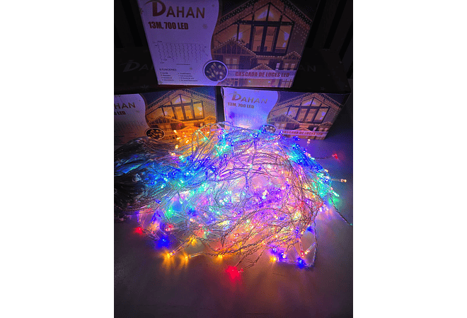 🎄15 MTS CASCADA DE LUCES NAVIDEÑAS CALIDA, COLOR O BLANCO (DAHAN)
