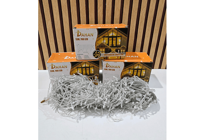 🎄15 MTS CASCADA DE LUCES NAVIDEÑAS CALIDA, COLOR O BLANCO (DAHAN)