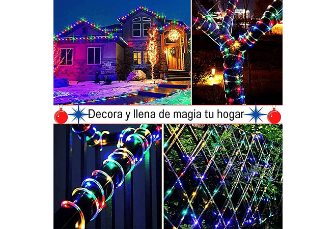 20 MTS MANGUERA DE LUCES LED SOLAR(COLOR,CALIDA, O BLANCA)☃️🌞