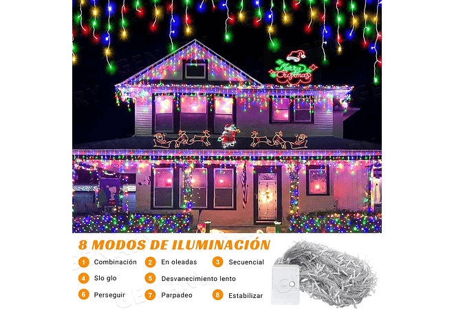 ☃️9 MTS CASCADA DE LUCES LED DE COLORES MOD# 3B2136