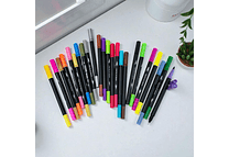 BOTE DE PLUMONES DOBLE PUNTA CON 24 Y 60 PIEZAS(NEGROS)