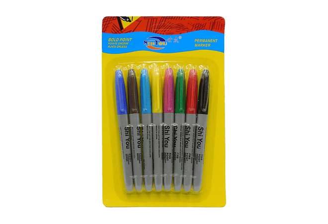 PAQ DE 8 PLUMONES DE ACEITE VARIOS COLORES MOD# PM8-IT72