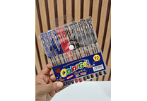 PAQ DE 12 LAPICEROS ROJO/NEGRO/AZUL MOD# 00812-2X3