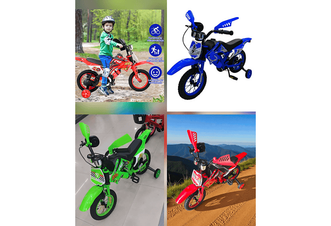 BICICLETA DISEÑO MOTO RODADA #12 MOD# 12157 🚲