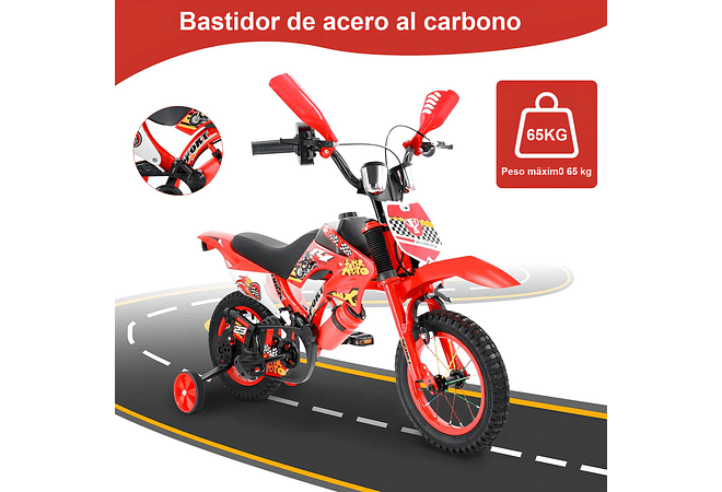 BICICLETA DISEÑO MOTO RODADA #12 MOD# 12157 🚲