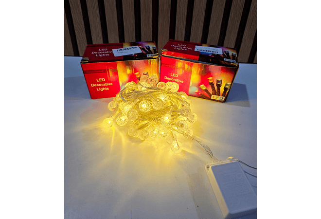 5 MTS SERIE NAVIDEÑAS DISEÑO ESFERITAS LUZ CALIDA O COLORES (CON 50 FOQUITOS)🌲